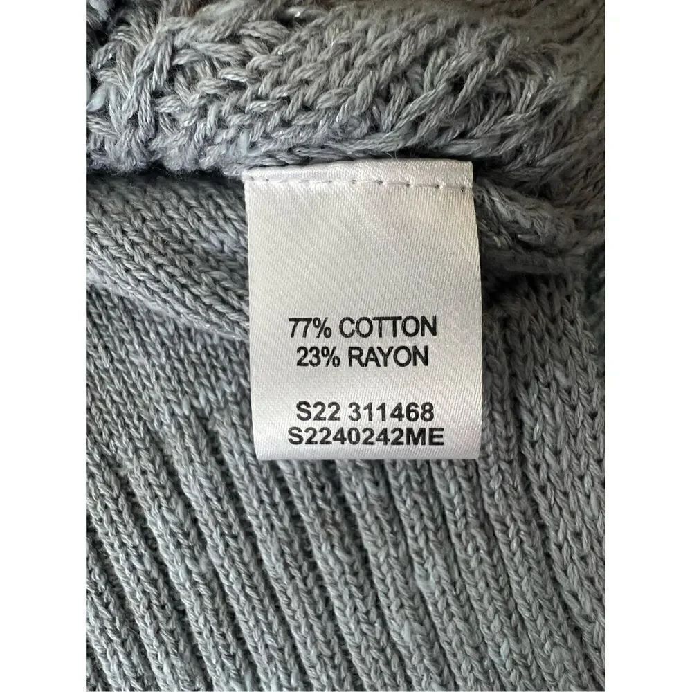 NWT Weatherproof Vintage Slub Pointelle Knit Mock Neck Sweater Dusty Blue Medium - Picture 6 of 10